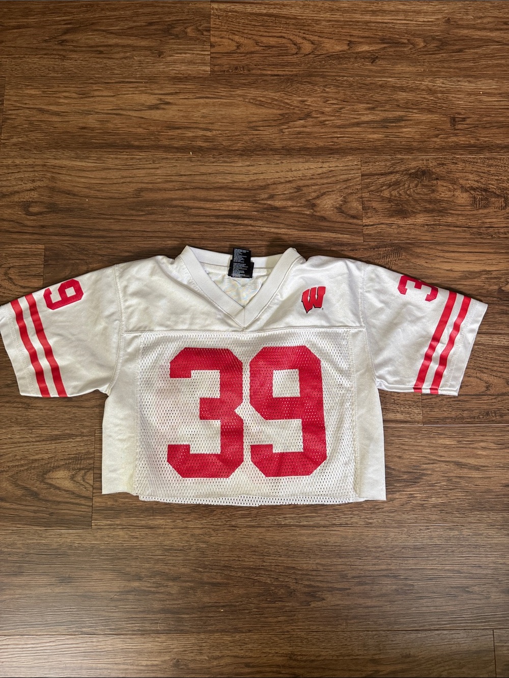 adidas White and Red Kids Football Jersey with Number 39 size 10-12